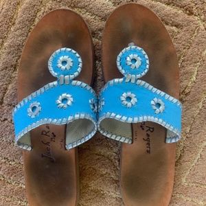 Jack Rogers Soft Sole Sky Blue Silver Navajo Sanda